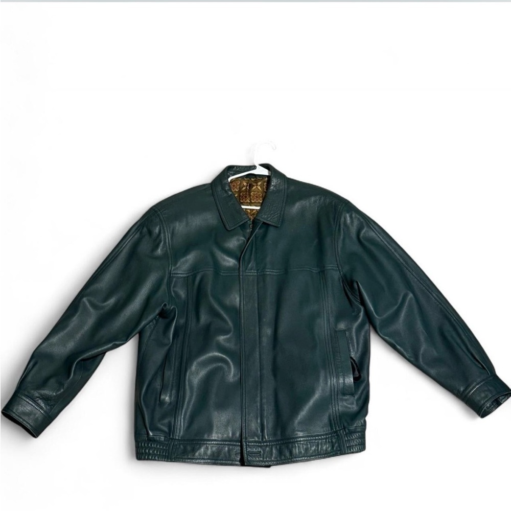 Men's Dark Green Leather Jacket